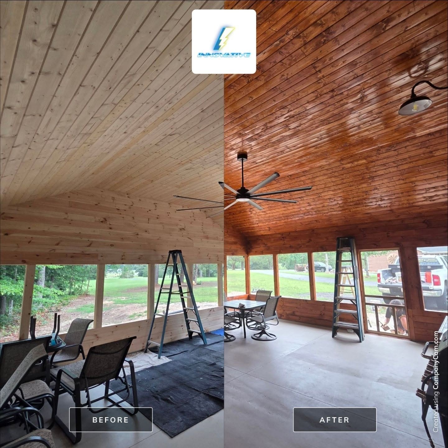 Wood Fence Staining Project